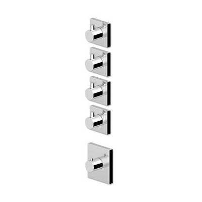 Douche Thermostatique à encastrer Pan de 1/2", avec 4 robinets d'arrêt + Corps encastré.
