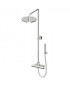 Colonne de douche Pan avec thermostatique mural, pomme de douche Z94265 et douchette 1 jet simple Z94177 en laiton.