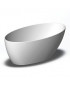 Baignoire free standing en solid surface, dotée de siphon.
