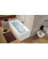 Baignoire acrylique Emma 160x75 cm + châssis + vidage automatique autoportant.