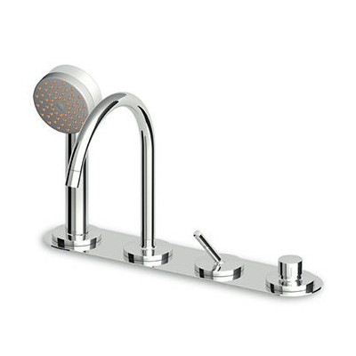 Mitigeur de baignoire Isystick- A 4 trous - Complet sur gorgr apparent.
