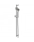 Barre de douche Isystick complète, barre de 800 mm, douchette Z94740 3 jets, flexible 1500 mm en PVC.