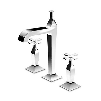 Mélangeur lavabo 3 trous avec bec haut et vidage laiton 1 ¼".