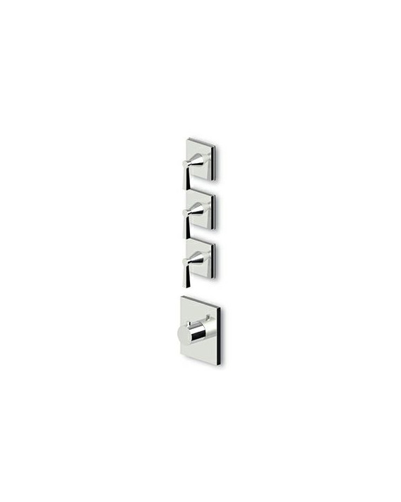 Douche Thermostatique à encastrer de 1/2" avec 3 robinets d'arrêt + Corps encastré.