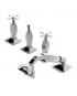Mélangeur bain-douche Bellagio 4 trous avec inverseur + douchette extractible + flexible de 1500 mm.