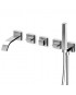 Mélangeur bain-douche AGUABLU à encastrer, inverseur, douchette en laiton carrée Z94178, flexible de 1500 mm.