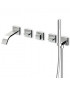 Mélangeur bain-douche AGUABLU à encastrer, inverseur, douchette en laiton ronde Z94177, flexible de 1500 mm.