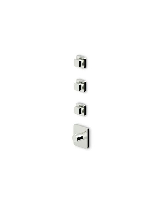 Douche Thermostatique Soft à encastrer de 1/2", avec 3 robinets d'arrêt + Corps encastré.
