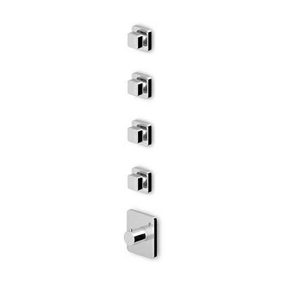Douche Thermostatique Soft à encastrer de 1/2", avec 4 robinets d'arrêt + Corps encastré.