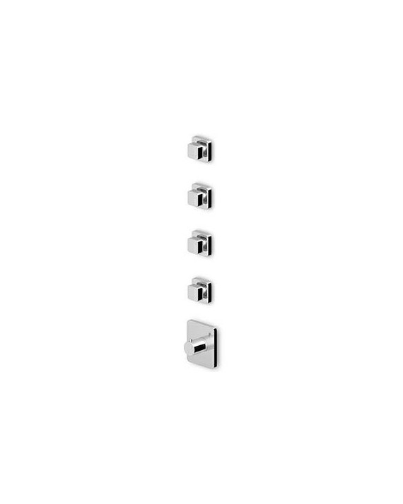 Douche Thermostatique Soft à encastrer de 1/2", avec 4 robinets d'arrêt + Corps encastré.