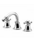 Mélangeur de bidet Delfi à 3 trous avec bec orientable + vidage laiton 1 ¼".