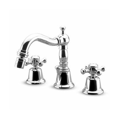 Mélangeur de bidet Delfi à 3 trous avec bec orientable + vidage laiton 1 ¼".