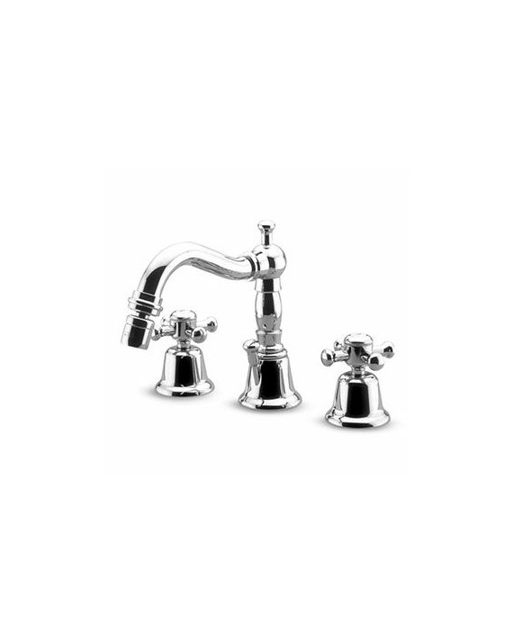 Mélangeur de bidet Delfi à 3 trous avec bec orientable + vidage laiton 1 ¼".