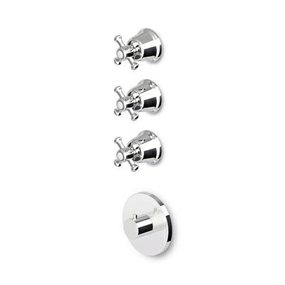 Douche Thermostatique Delfi à encastrer de 1/2", avec 3 robinets d'arrêt + Corps encastré.