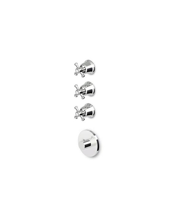 Douche Thermostatique Delfi à encastrer de 1/2", avec 3 robinets d'arrêt + Corps encastré.