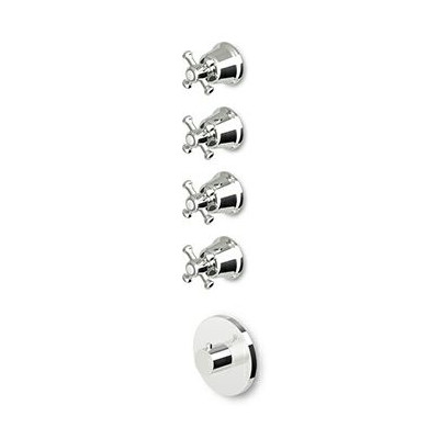 Douche Thermostatique Delfi à encastrer de 1/2", avec 4 robinets d'arrêt + Corps encastré.