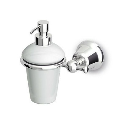 Distributeur de savon mural Delfi avec récipient en céramique.