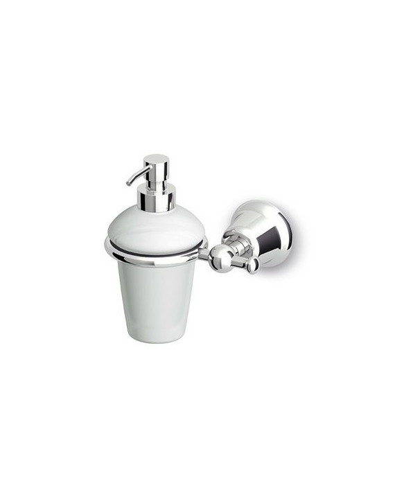 Distributeur de savon mural Delfi avec récipient en céramique.