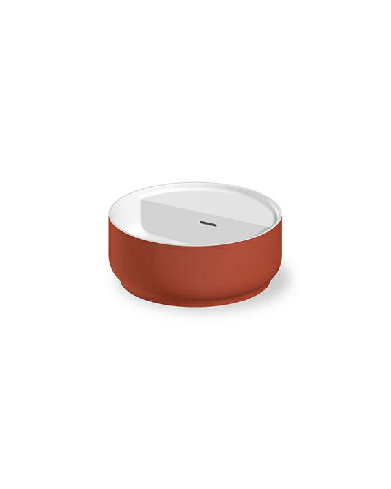 Lavabo à poser BEAM rond en Cristalplant® Biobased, avec trop-plein.
