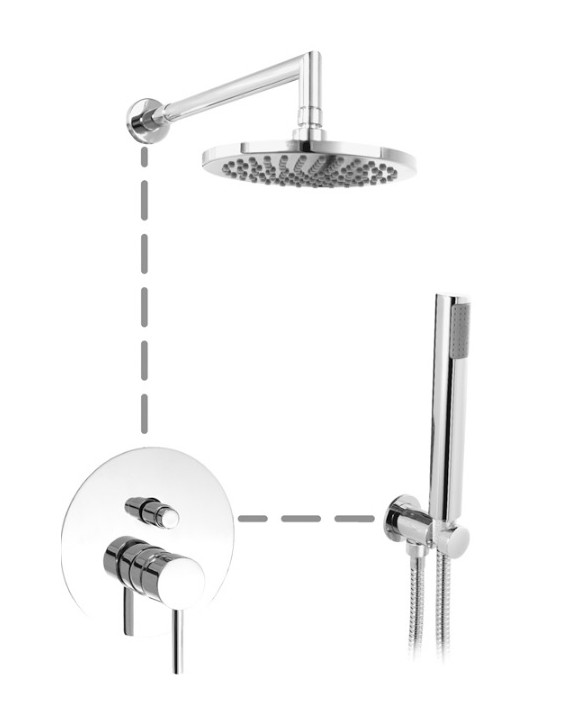 Mitigeur de douche encastré GALA - Cosmo - 2 voies + Inverseur automatique .