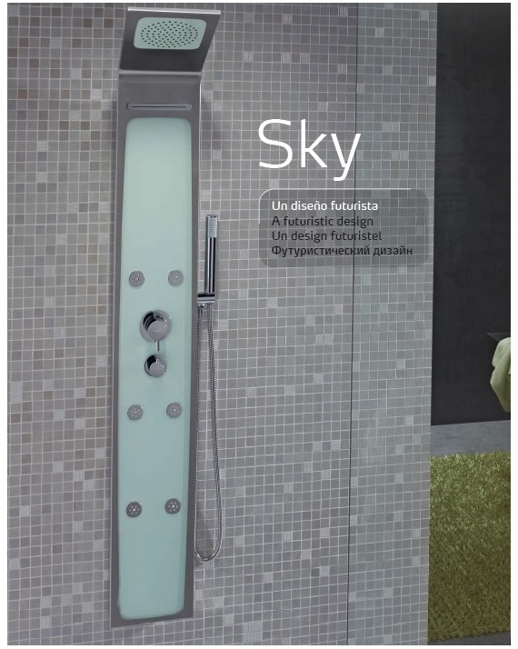Colonne de douche hydromassante GALA - SKY WHITE.